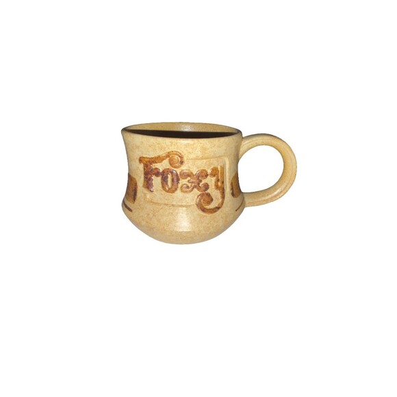 Vintage Pottery Craft "FOXY" Coffee/Soup Mug Beige Wide Opening - Picture 1 of 8